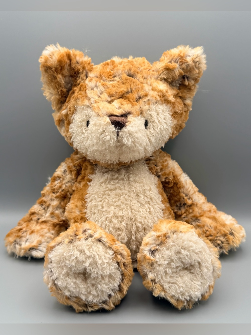 DEMDACO RARE Woodland Fox Orange Brown Grey Ivory Soft Plush Stuffed Animal EUC
